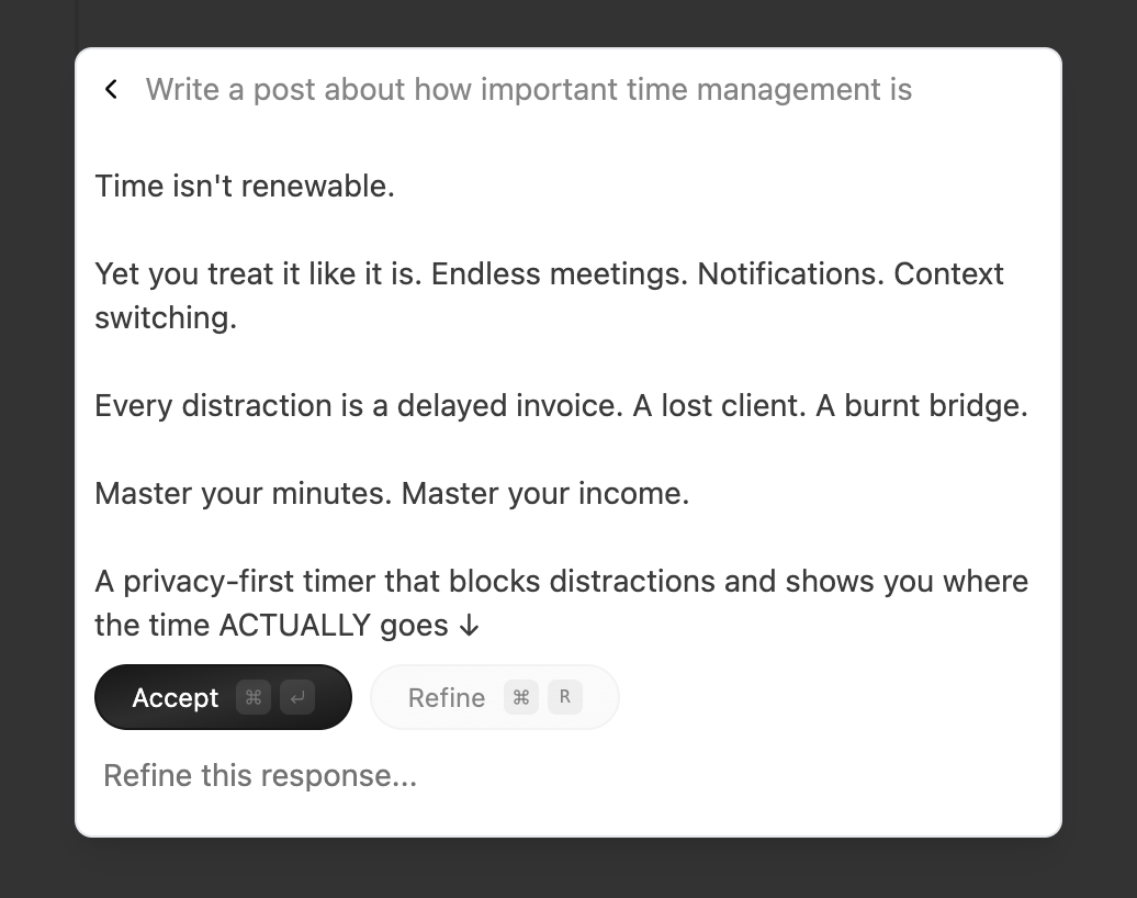 LinkedIn AI Post generation